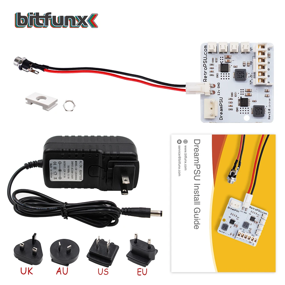 Bitfunx-fonte de Alimentação para Sega Substituição para Console Dreamcast Original 12v dc