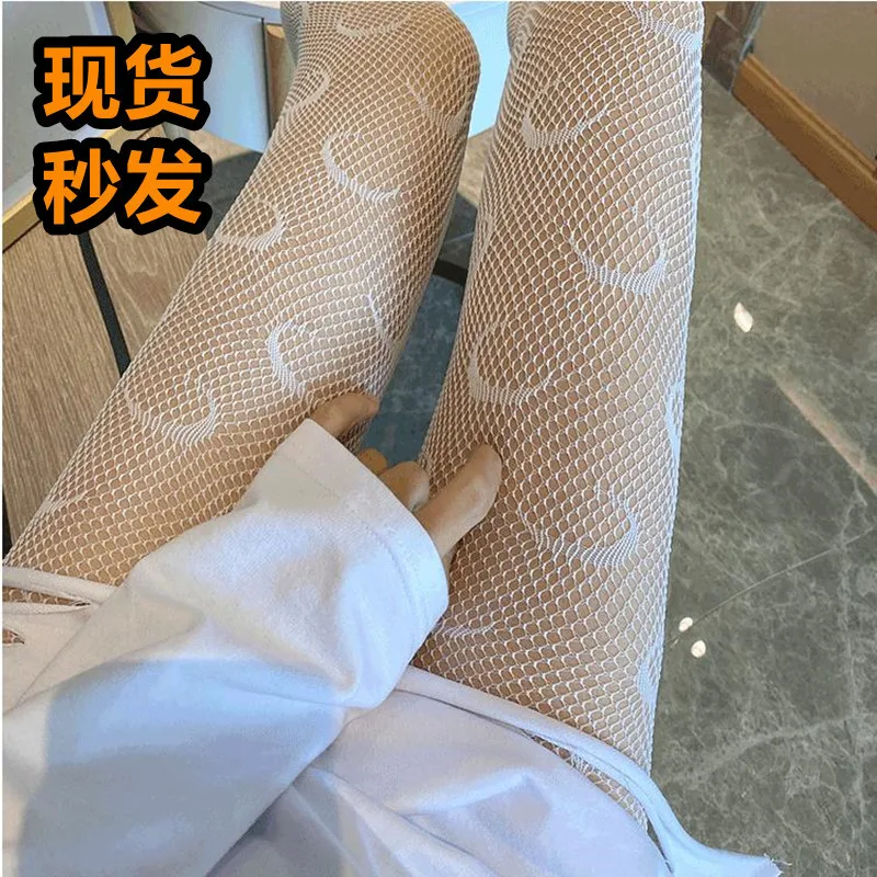 

2021s net socks lace hollow tights silk stockings women thin month combined pattern knot net pants black silk fashion trend
