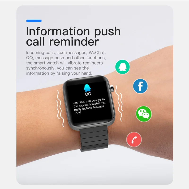 

T68 Smart Watch Bluetooth Body Temperature Measure Heart Rate Blood Pressure Monitor Call Reminder IP67 Waterproof Sport Watch
