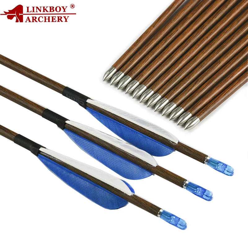 

12 шт. Linkboy карбоновые стрелы для стрельбы из лука ID4.2mm sp500-800 3 дюймов перо индейки 80gr точка стрелки для изогнутый бант стрельба из лука