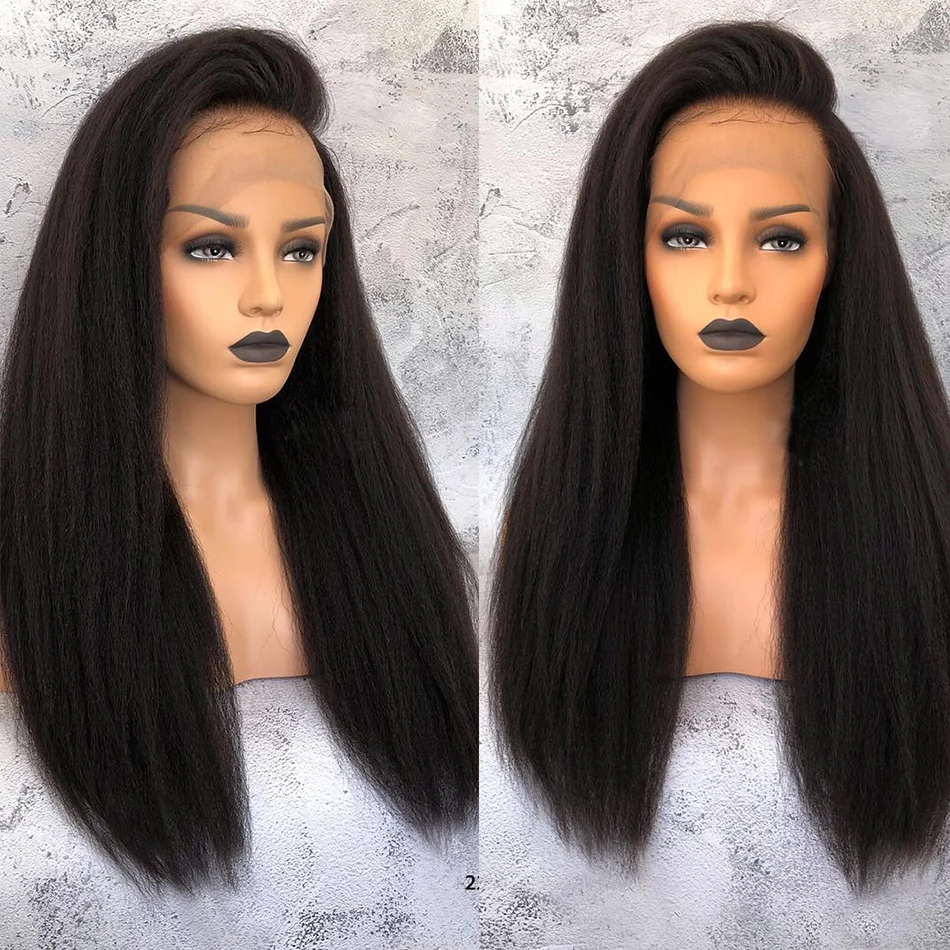 Кудрявые прямые 13x6 Синтетические волосы на кружеве парики для Для женщин 360 Синтетические волосы на кружеве al парик предварительно вырезанные с детскими волосами Длинные волосы Remy человеческих волос парики