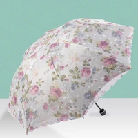 kocotree 2021 new arrival lace rain sun umbrella women fashion arched princess umbrellas female parasol creative gift parasol