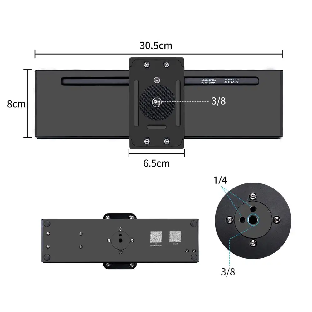 Моторизованный слайдер ASHANKS для камеры замедленной съемки 30 см бесшумный