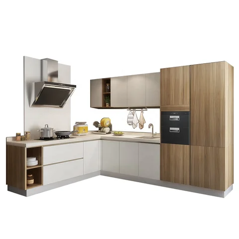 Современный кухонный шкаф, деревянная кухонная мебель, Меламиновый шкаф