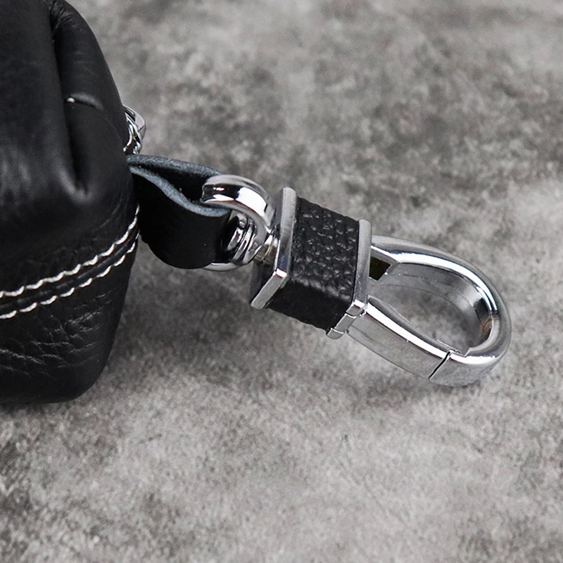Genuine Leather Car Key Protection Case Men Keychain Coin Purse Casual Housekeeper Holders Zipper Key Covers Wallet Unisex