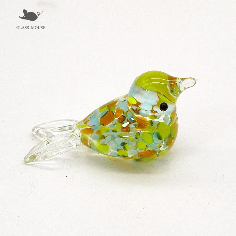 Мини муранское стекло Птица орнамент ручная работа животное Статуэтка