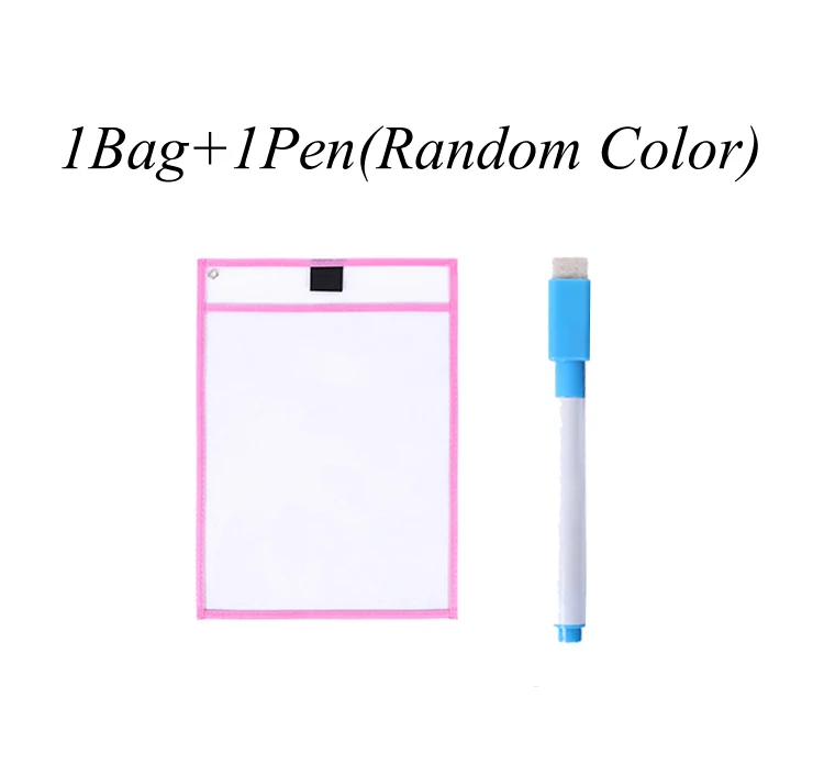 1Bag 1Pen Прозрачный мешок для сухой щетки может быть повторно использован с ПВХ ПЭТ письма сухой мешок для протирания игрушки для рисования для детей взрослых GYH - Цвет: 1Bag 1Pen