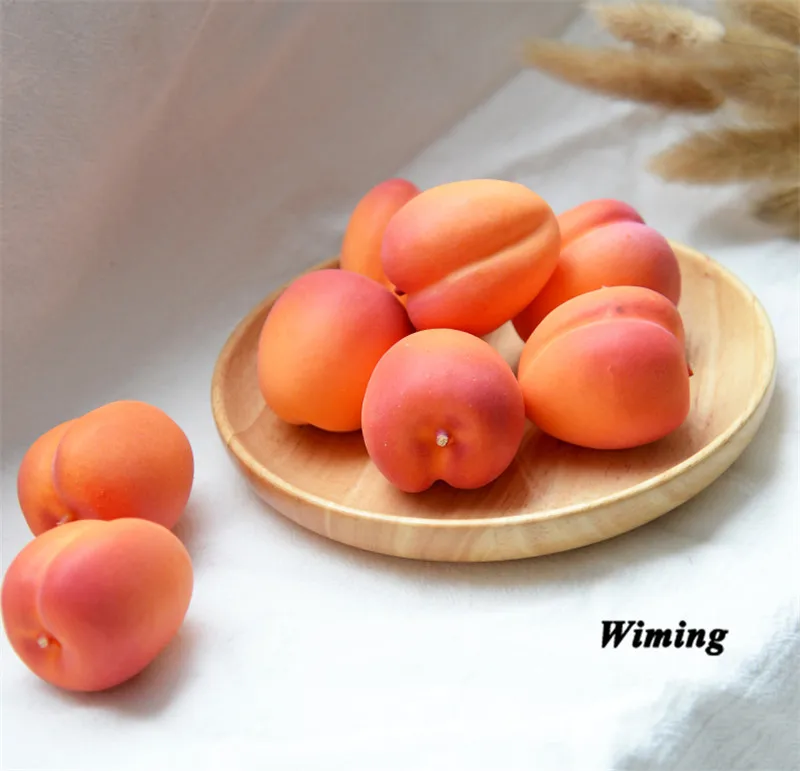 Simulation Fake apricot model props Kitchen Pretend Fruit Supplies for Wedding Party Home Decor Artificial Fruits toys | Дом и сад