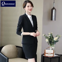 womens office wear long sleeve blazer and pants or skirt 2 pieces set high quality ladies work wear business suit
