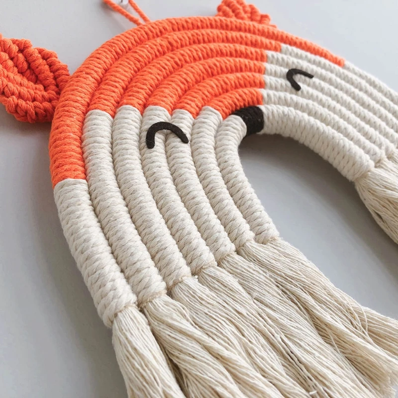 

Nordic Hand-woven Macrame Tapestry Cotton Rope Animal Wall Hanging Pendant Kids Room Nursery Decoration Home Ornament