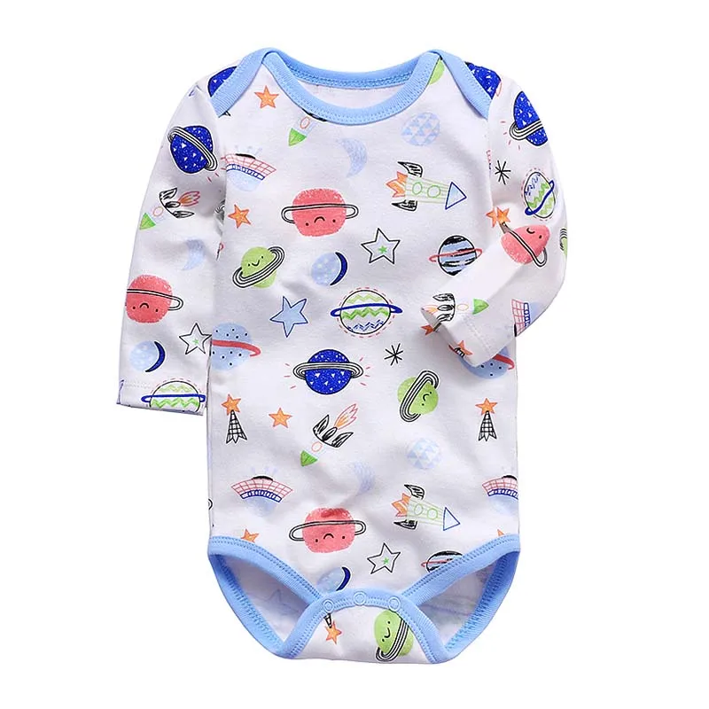 Боди для новорожденных; одежда для малышей; bebes; хлопковая одежда с длинными рукавами и принтом для младенцев; 1 предмет; 0-24 месяца - Цвет: DH001-5