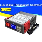 Двойной цифровой регулятор температуры, термостат с двумя релейными выходами, 10 А с нагревателем и охлаждающим STC-3008 12 В 24 В 220 В