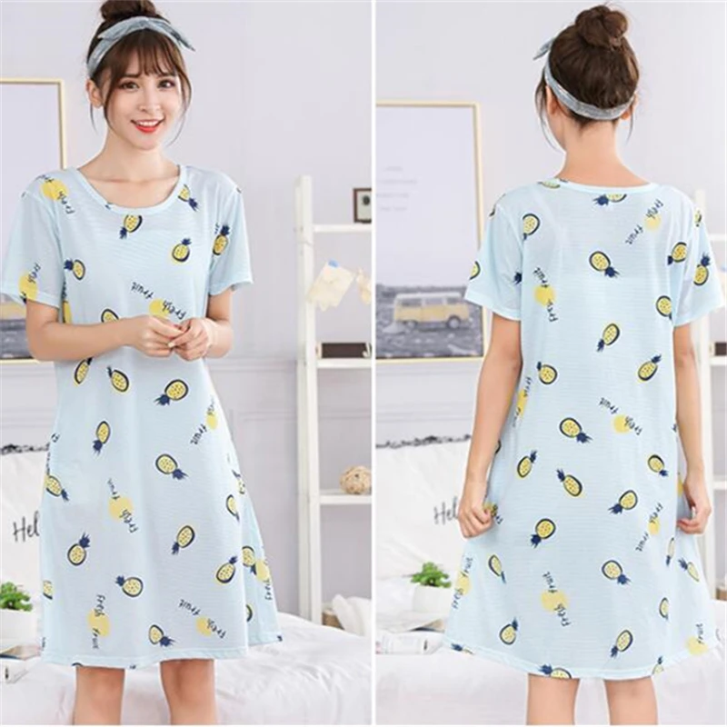 Ночное платье с героями мультфильмов для женщин ночное белье размера плюс 5XL