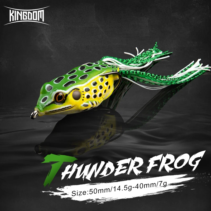 Kingdom Thunder Frog рыболовные приманки 40 мм 50 плавающие сверху водяная лягушка мягкие с