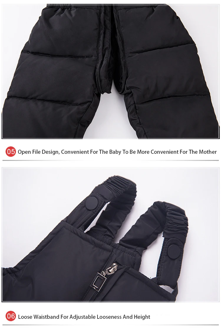 Medium Long Down Jacket Set Children Warm Down Coat Boys Girls Thick Winter Clothing Kids Snowsuit Toddler New Year Clothing