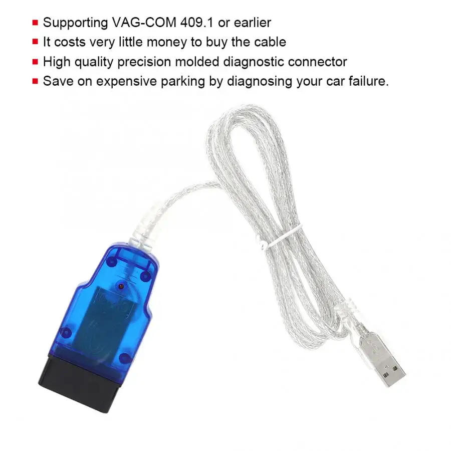 

Car Diagnostic Scanner Tool Kit VAG409.1 USB Test Line Fingerprint Cover Fit for
