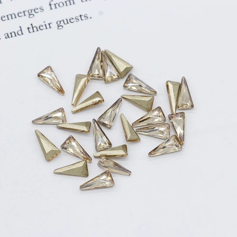 5 шт. 5*11 мм треугольная форма плоская задняя сторона кристаллы AB стразы для