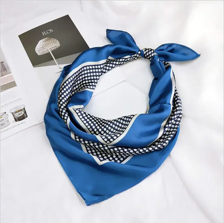 70*70 см квадратный шелковый атласный шарф Новый Модный женский в горошек