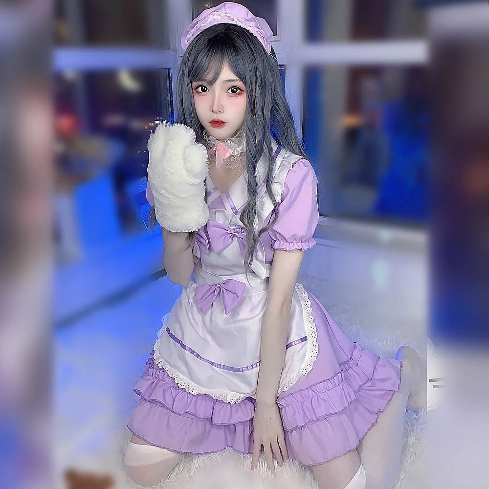 

Cosplay Purple Loilita Maid Suit Super Cute and Cute Japanese Women's Dress Apron Lolita Cosplay Costume New