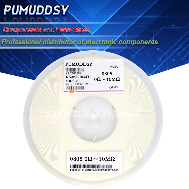 5000 шт. 0805 SMD 1/8 Вт чиповый резистор 0R ~ 10M 0 10R 100R 220R 330R 470R 1K 4 7 K 10K 47K 100K 10 100 330 470