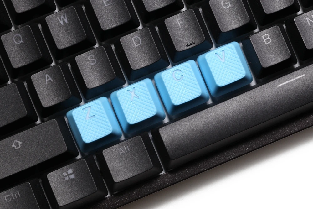 Taihao резиновые игровые колпачки набор Прорезиненные Doubleshot Cherry MX OEM профиль 4 ключа zxcv пурпурный светло-голубой неоновый желтый неоновый зеленый