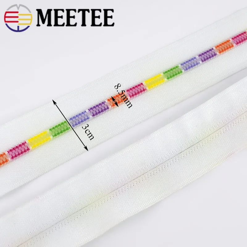 Meetee 2/5/10 метров 5 # белые Цветные Зубы катушки нейлоновые застежки молнии для шитья