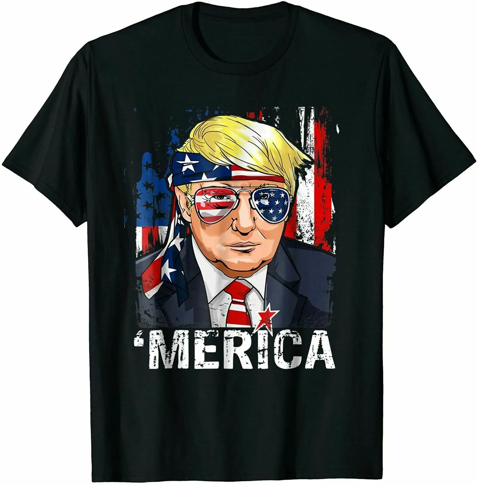 

Trump Merica T Shirt Murica 4th of July American Flag Shirts Vintage Men Gift...