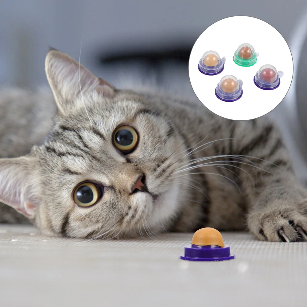 

4Pcs Adhesive Catnip Kitty Cat Food Treat Snack Pet Supplies