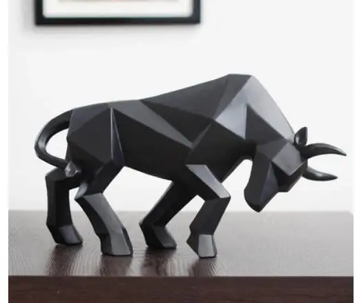 

Geometric Cattle Statue OX Bull Sculpture Ornament Abstract Animal Figurines Room Desk Decor Home Decoration Accessories Morden