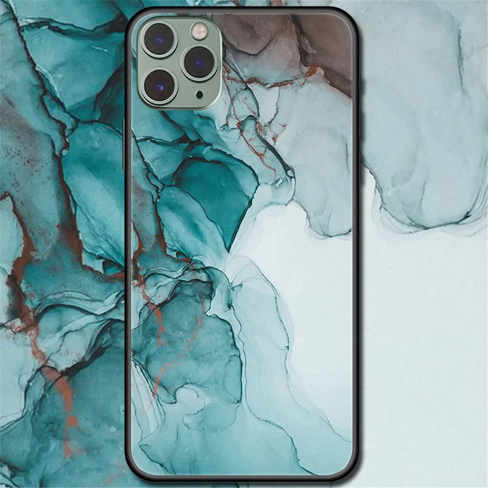 Мраморный чехол для Iphone11Pro 11 XS 7 XR 8Plus Se2020 7Plus мягкий блестящий полный защитный