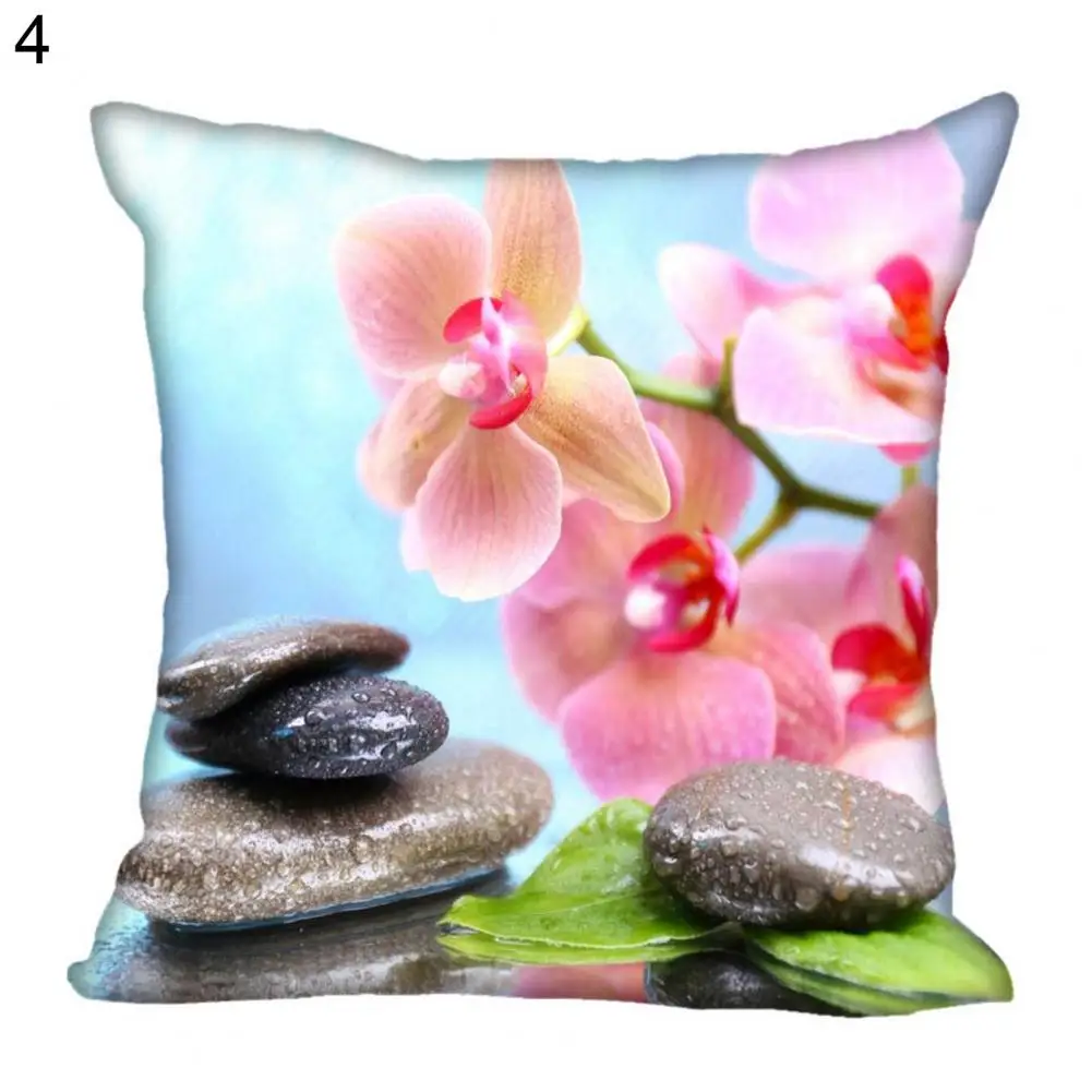 

New Polyester Cushion Cover Pillowcase American Country Rose Mediterranean Pillow Case Decor Sofa Throw Pillows Room 45 * 45cm