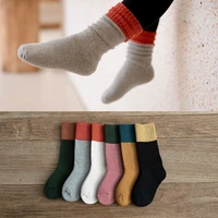 autumn winter thick cotton childrens socks for kids two color stitching fashion knitted baby socks girls boys sock keep warm