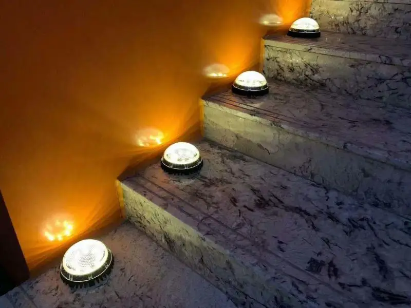 

4PCS Solar Light Outdoors Waterproof 8 LED Solar Street Light Garden Decor Buried Stair Lamp Underground Decking Night Light