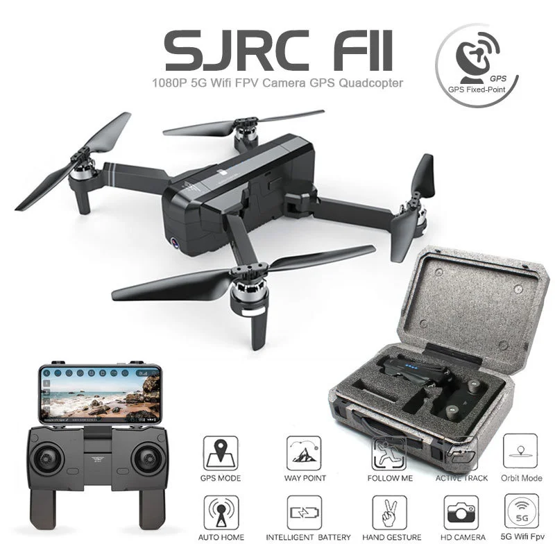 

SJRC F11 GPS 5G WiFi FPV With 1080P Camera Brushless Quadcopter 25mins Flight Time Gesture Foldable Arm Selfie RC Dron VS CG033