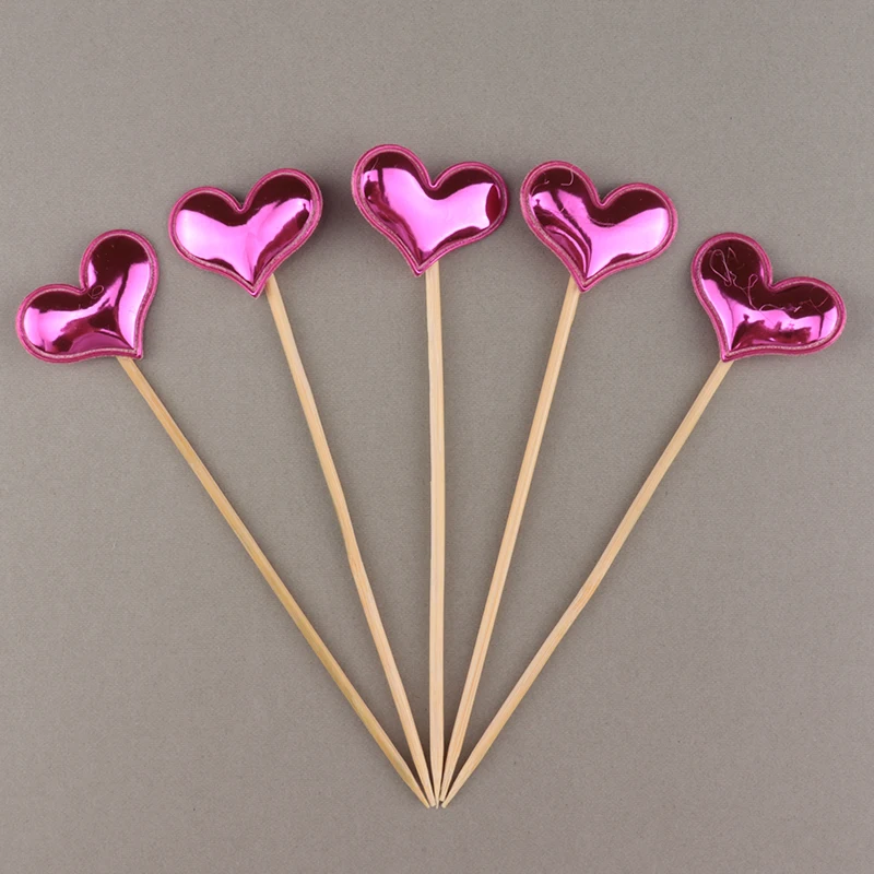 rose red heart 5pcs Cakelove 5 шт/лот Прекрасный Сердце Звезда Корона торт Топпер для с изображением пирожного на день рожденья Детские флажки для душа вечерние свадебные украшения - Цвет: rose red heart 5pcs