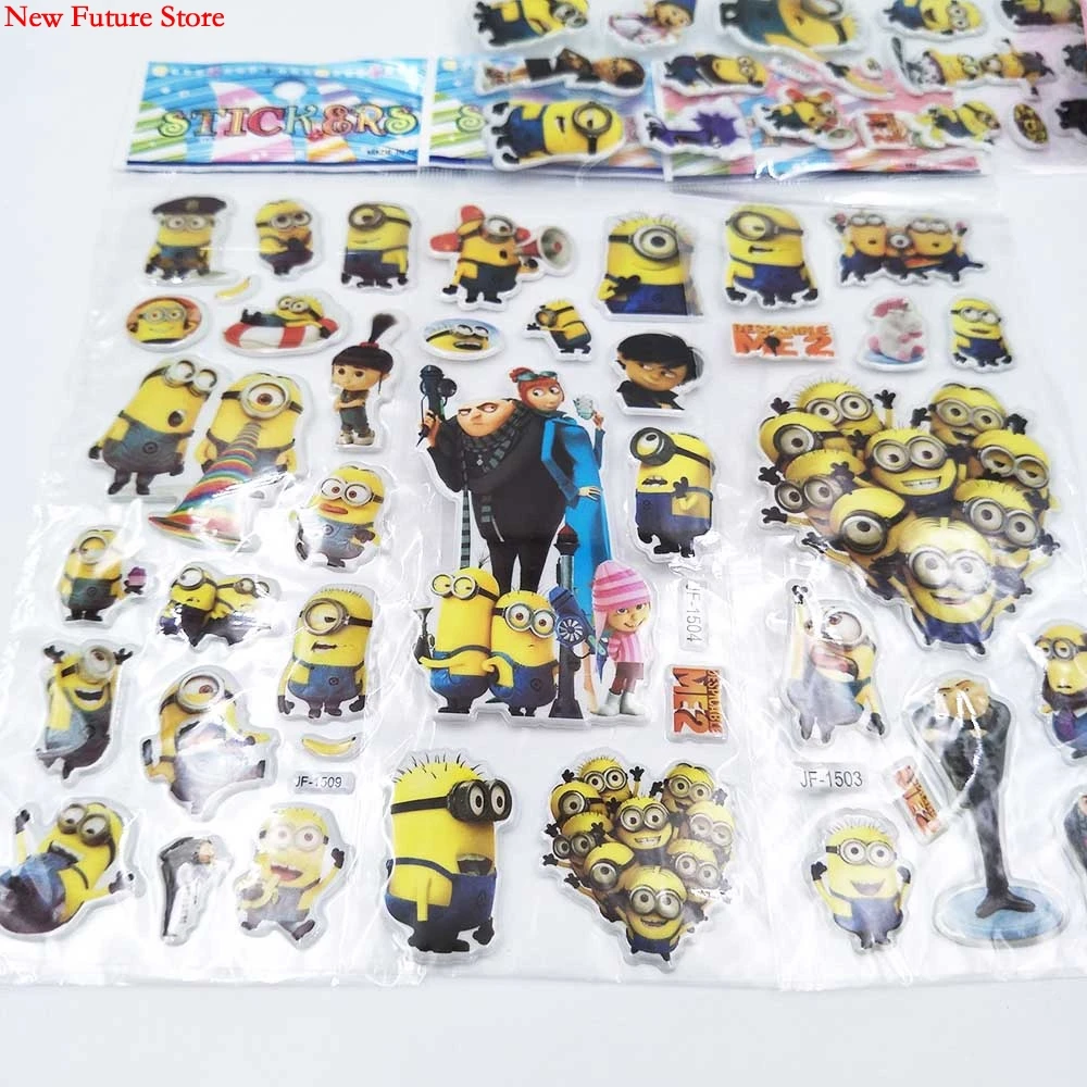 Miniones 6 шт. наклейки пузыри мультяшный детский подарок на день рождения ToyChild
