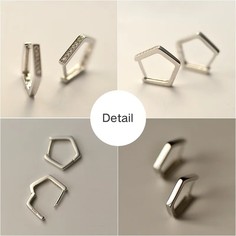 925 стерлингового серебра пирсинг кристалл шпильки геометрической формы серьги для женщин аксессуары Подвесные серьги de ley 925 mujer eh1313