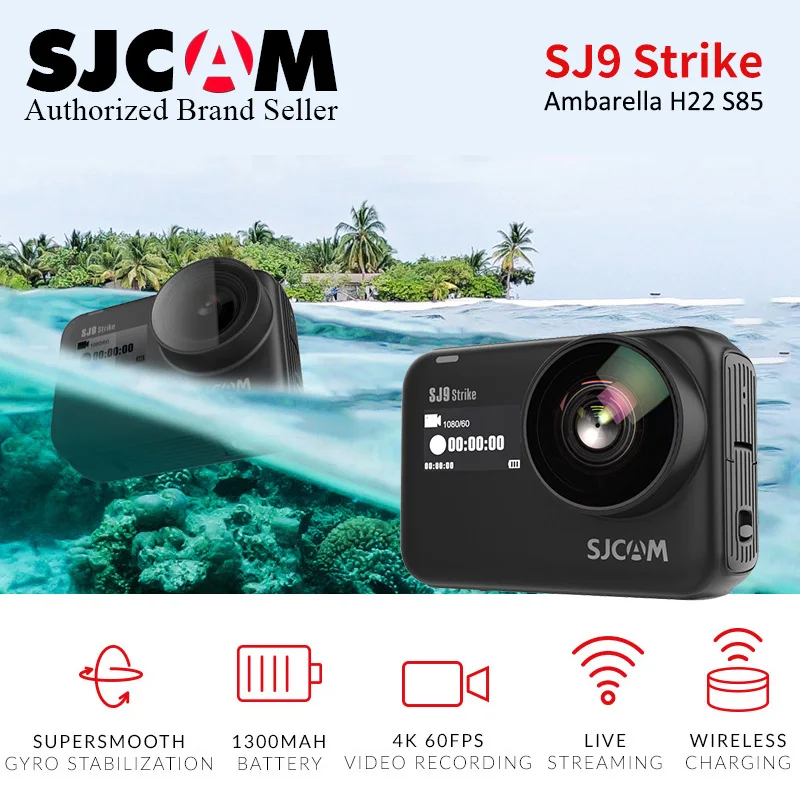 Оригинальная Экшн камера SJCAM SJ9 Strike Supersmooth GYRO/EIS водонепроницаемая 4K Беспроводная