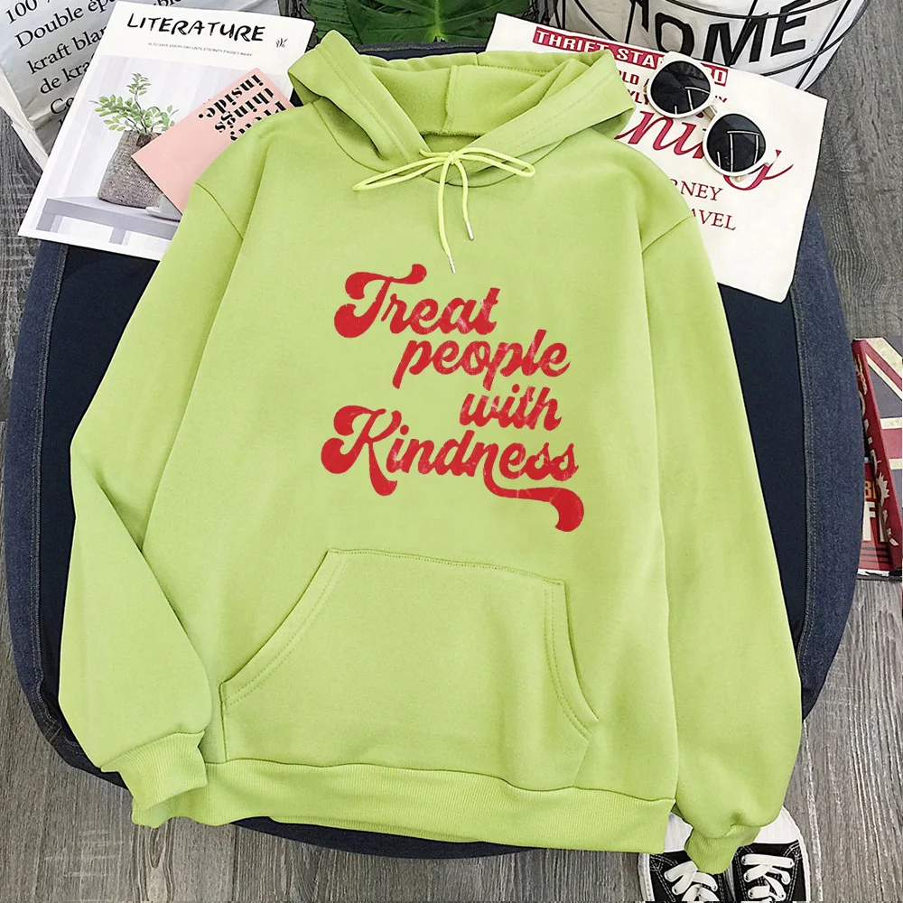 

Treat People with Kindness Sweatshirt Plus Size Letter Pullovers Womens Clothing Women Harry Styles Pink Hoodie Streetwear XL