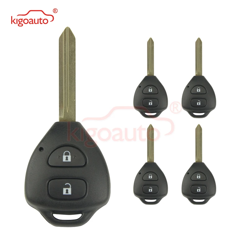 Kigoauto 5pcs Remote car key shell for Toyota key Camry Corolla Hilux Prado Tarago RAV4 2 button TOY47
