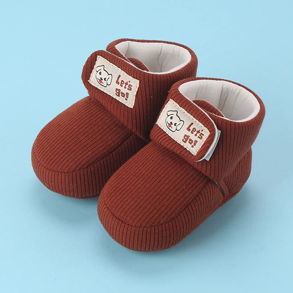 Домашняя хлопковая обувь для малышей младенцев новорожденных мягкая теплая