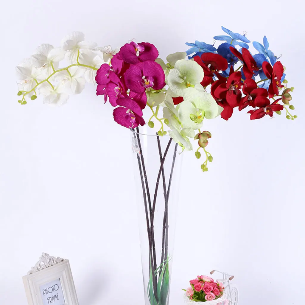 

Artificial 7 Heads Orchid Phalaenopsis Real Touch Flower Flower Decor 5 Colors