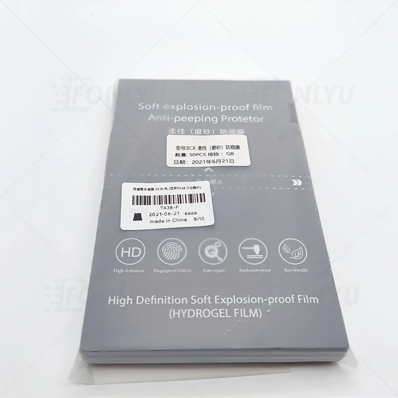 FONLYU-Pel&iacute;cula de hidrogel de recuperaci&oacute;n 3H, Compatible con m&aacute;quina de corte de pel&iacute;cula protectora de pantalla, corte de tel&eacute;fono, pel&iacute;cula frontal, 100 unids/lote-3