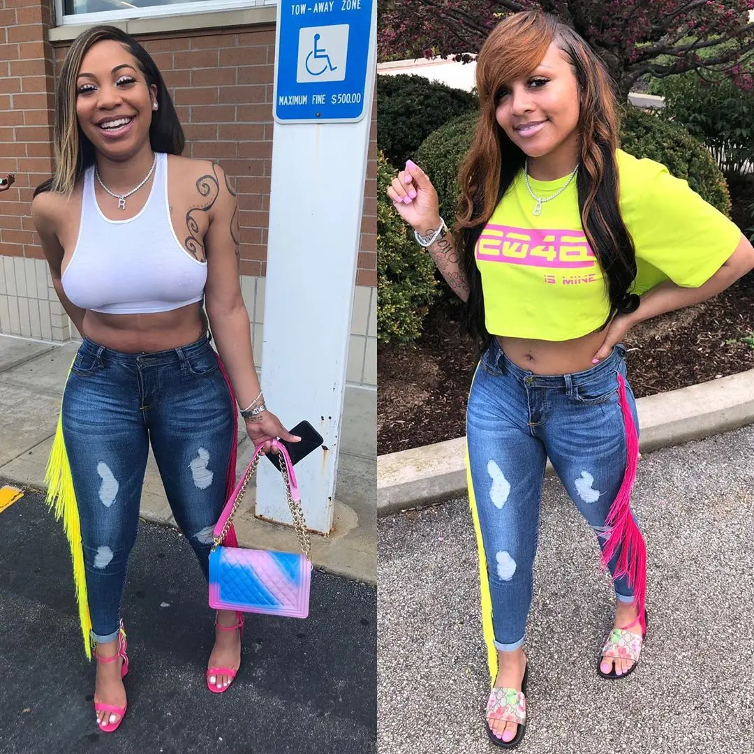 Женские рваные джинсы с бахромой облегающие Клубные пикантные джинсы-карандаш