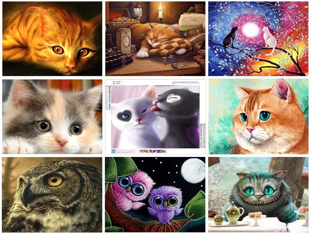 5D алмазная вышивка с животными крестиком домашний декор рождественский