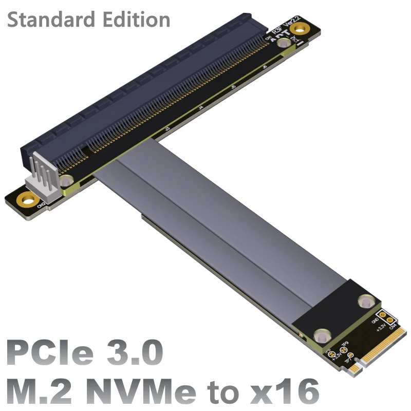 

M2 NGFF NVMe converter to PCIE x16 Graphics card built-in adapter M.2 mkey extension card pci-e 16x Flexible Flat Cable