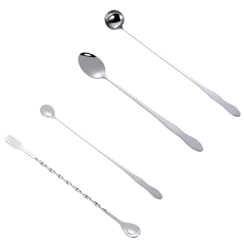 6pcs Stainless Steel Stirring Spoons Long Gourd-shaped Handle Spoon Ice for Home Bar (20cm) | Дом и сад