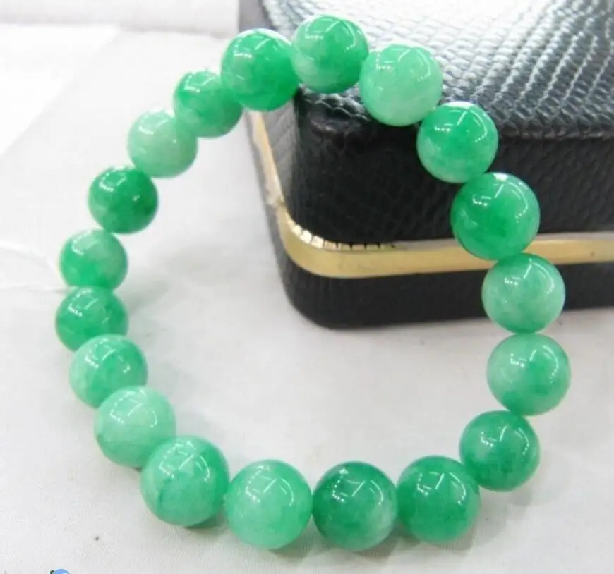 Бесплатная доставка китайский зеленый браслет с бусинами 10 мм | Украшения и