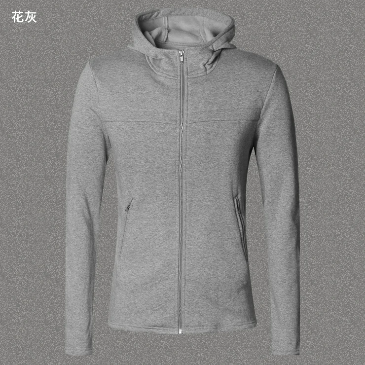 light grey Для мужчин Толстовка хлопок дизайн Для мужчин зимние хип-хоп молнии Повседневная С Капюшоном однотонная куртка Для мужчин s теплая куртка осень F2022 - Цвет: light grey