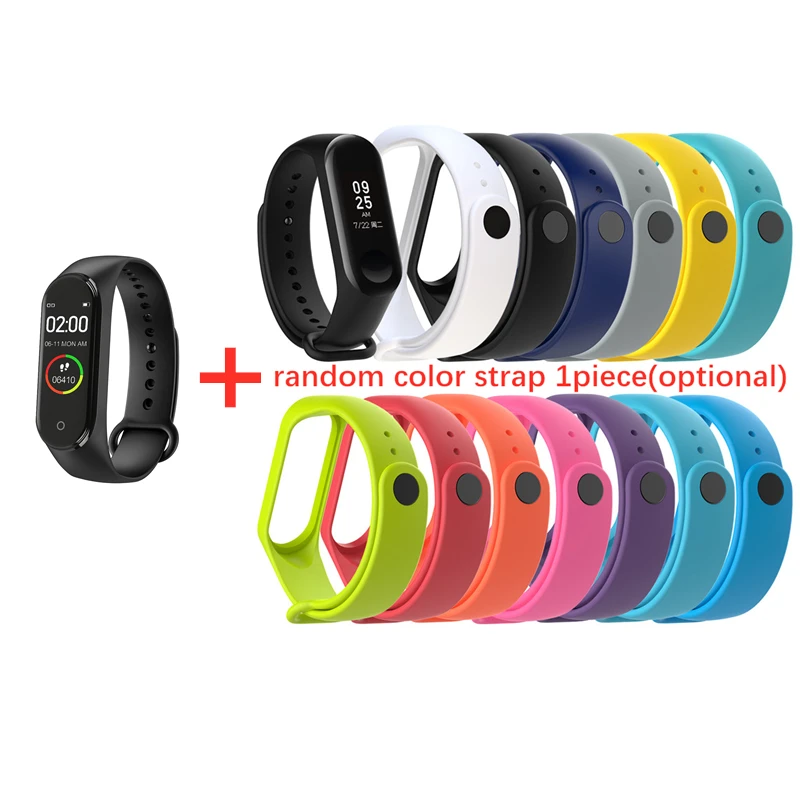 Watch with 1PC Strap M4 Смарт-часы с сенсорным экраном водонепроницаемый монитор кровяного давления для женщин и мужчин Браслет фитнес-трекер спортивные умные часы - Цвет: Watch with 1PC Strap
